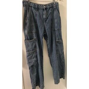 Wild Fable Women’s Mid Rise Wide Leg Cargo Jeans Size 10/R